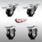 Service Caster 3 Inch SS Soft Rubber Wheel Top Plate Caster Lock Brake 2 Rigid SCC, 2PK SCC-SSTTL20S314-SRS-2-R-2 - alternate 1